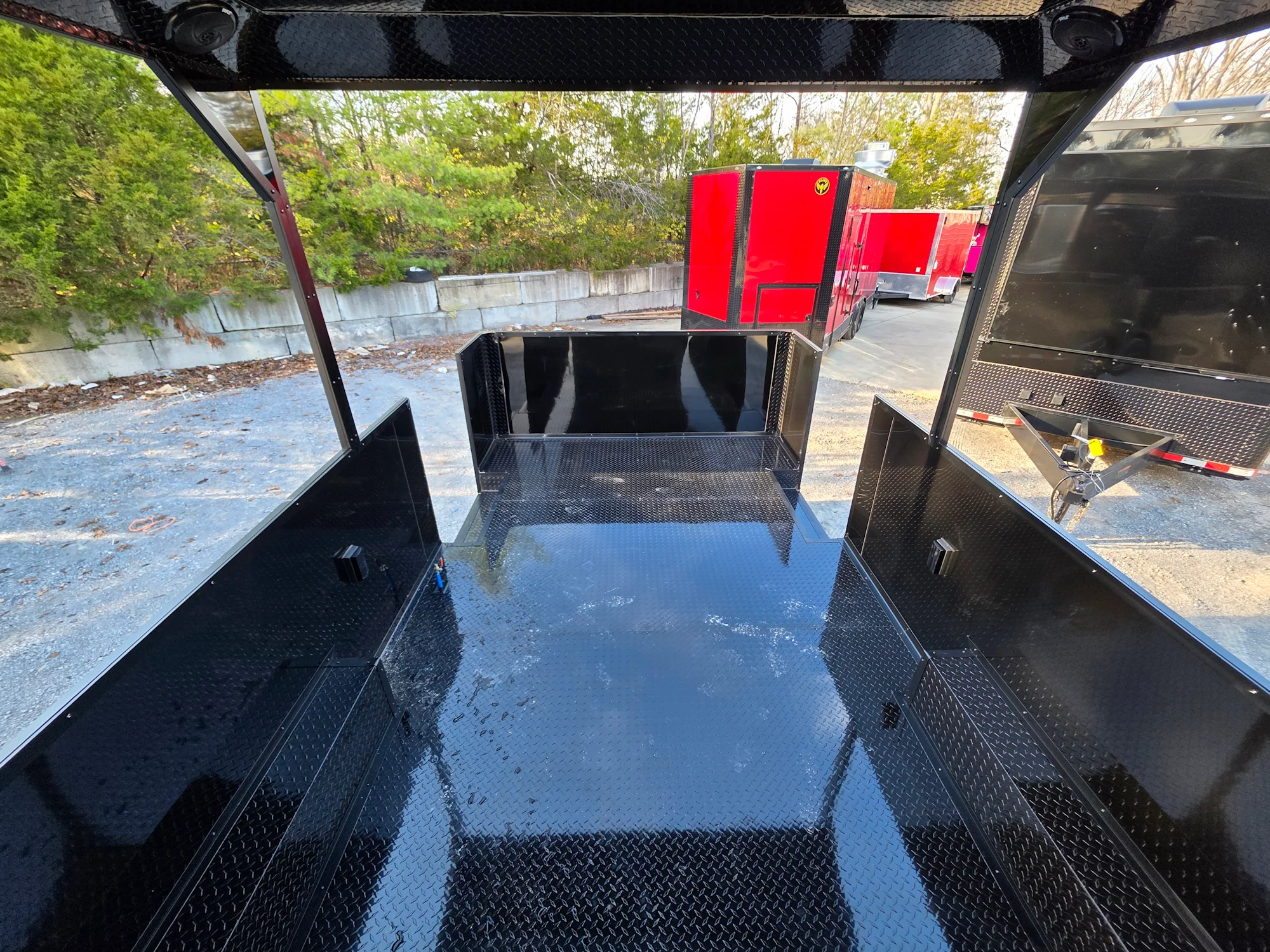8.5' X 30' Custom Black With Blackout Tailgate Trailer