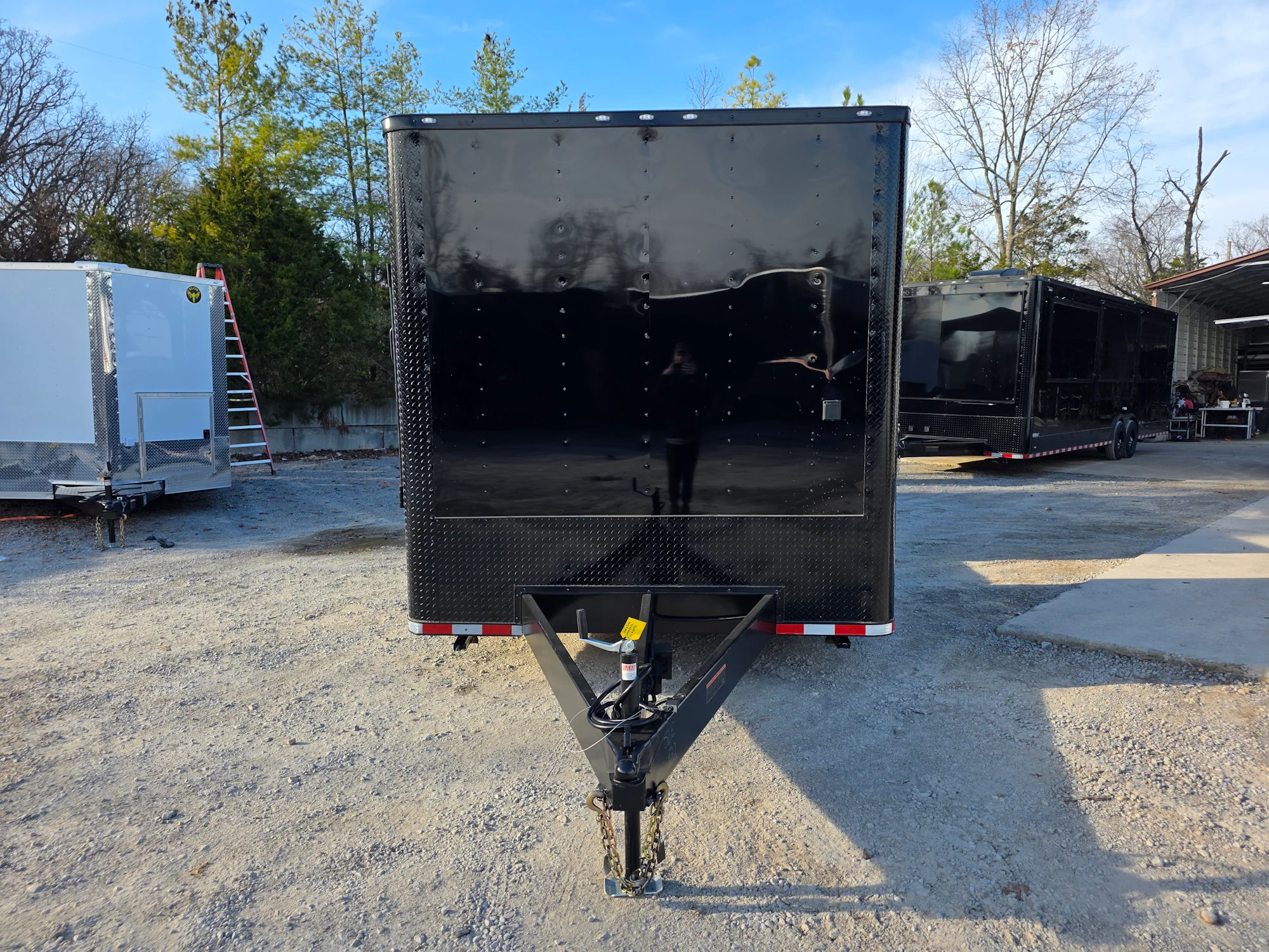 8.5' X 30' Custom Black With Blackout Tailgate Trailer