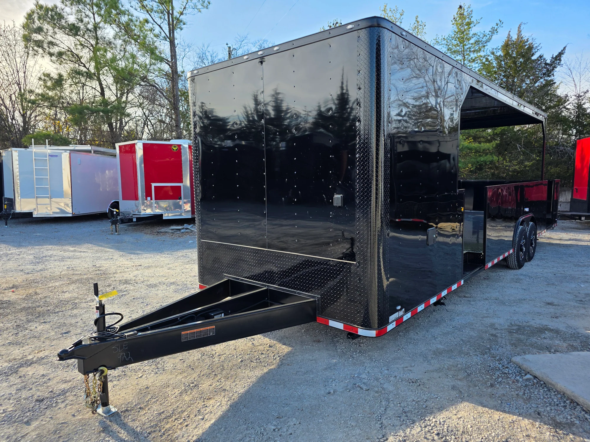 8.5' X 30' Custom Black With Blackout Tailgate Trailer