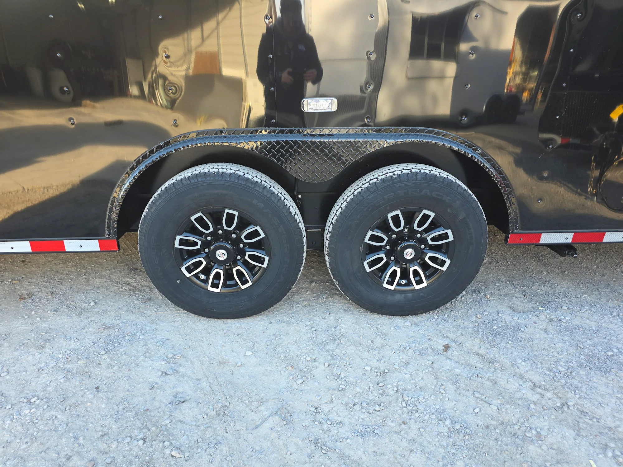 8.5' X 30' Custom Black With Blackout Tailgate Trailer