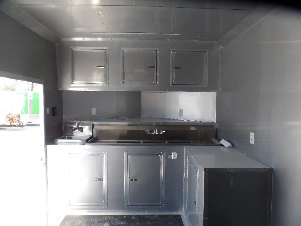 8.5' x 30' Dove Grey Concession Food Event Catering Trailer
