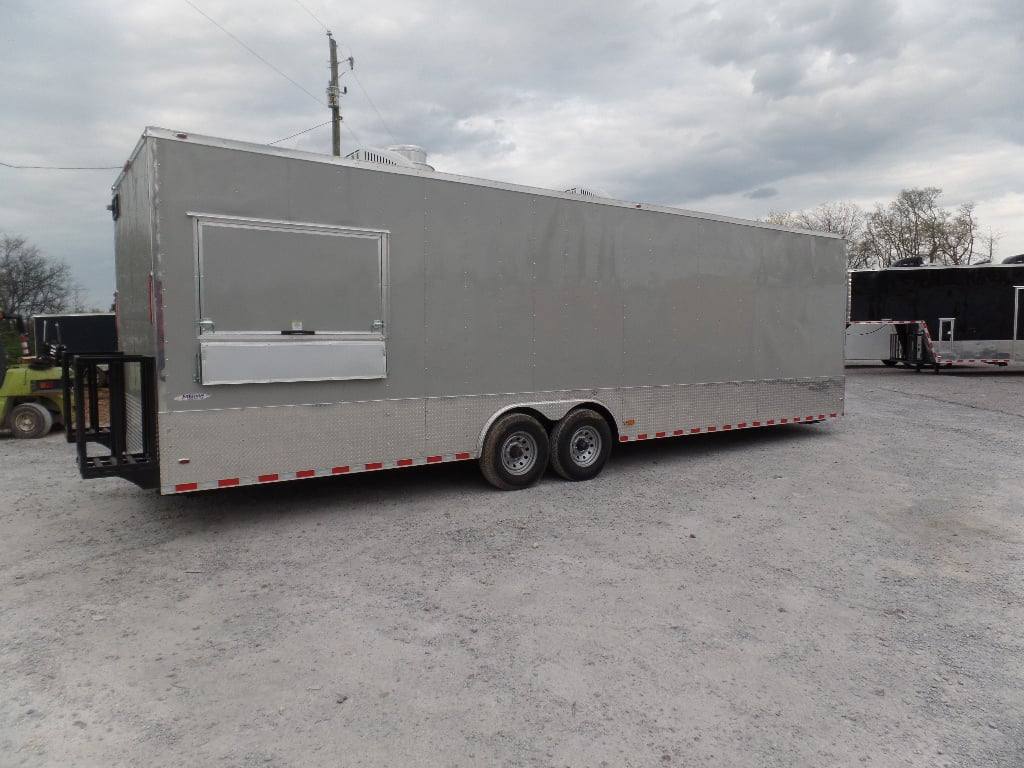 8.5' x 30' Dove Grey Concession Food Event Catering Trailer