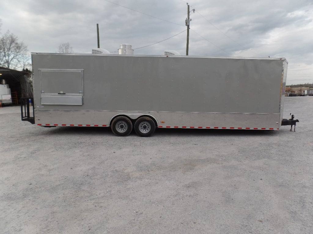 8.5' x 30' Dove Grey Concession Food Event Catering Trailer