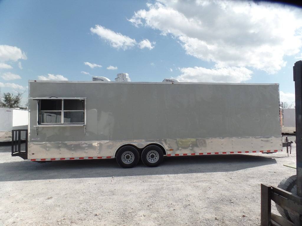 8.5' x 30' Dove Grey Concession Food Event Catering Trailer