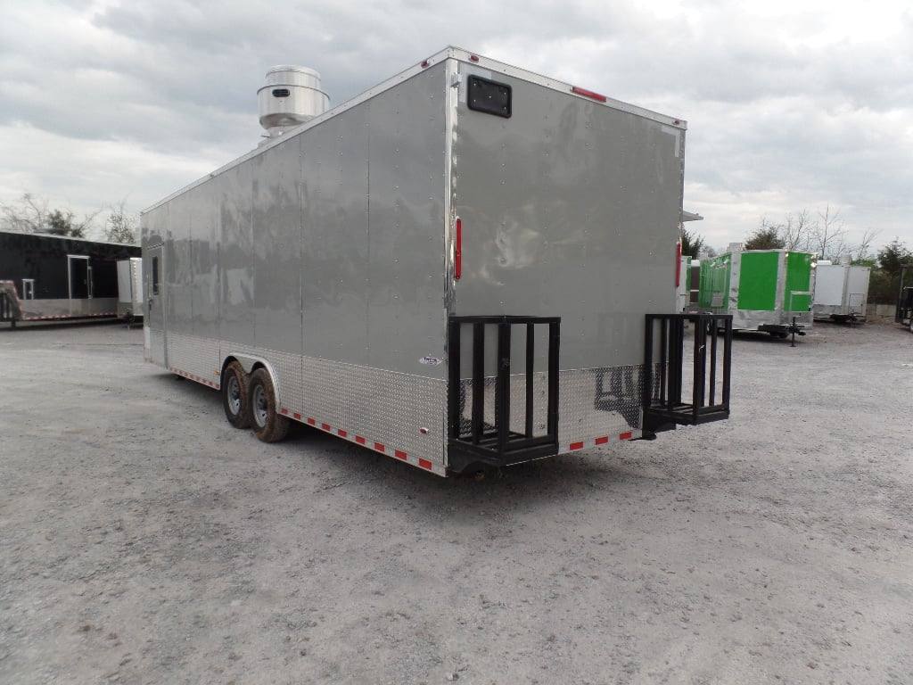 8.5' x 30' Dove Grey Concession Food Event Catering Trailer