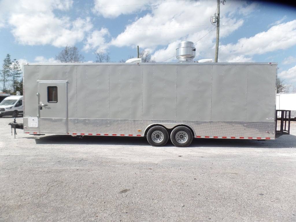 8.5' x 30' Dove Grey Concession Food Event Catering Trailer