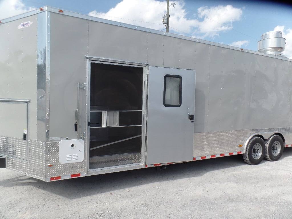 8.5' x 30' Dove Grey Concession Food Event Catering Trailer