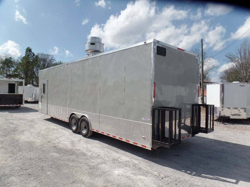 8.5' x 30' Dove Grey Concession Food Event Catering Trailer