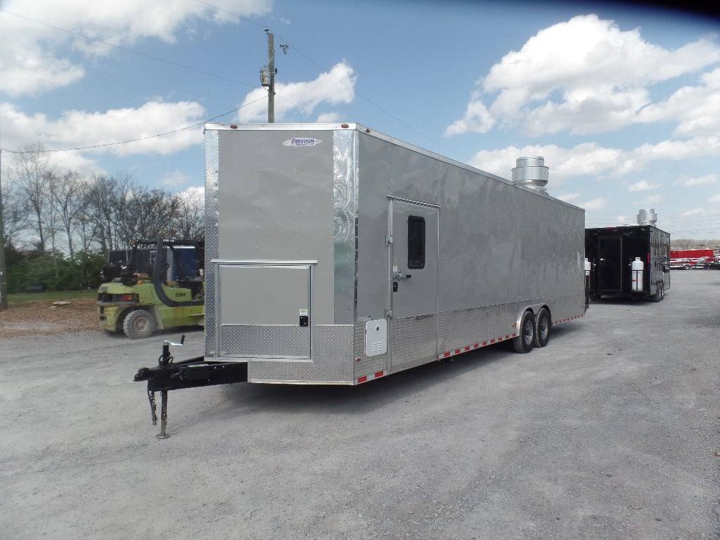 8.5' x 30' Dove Grey Concession Food Event Catering Trailer