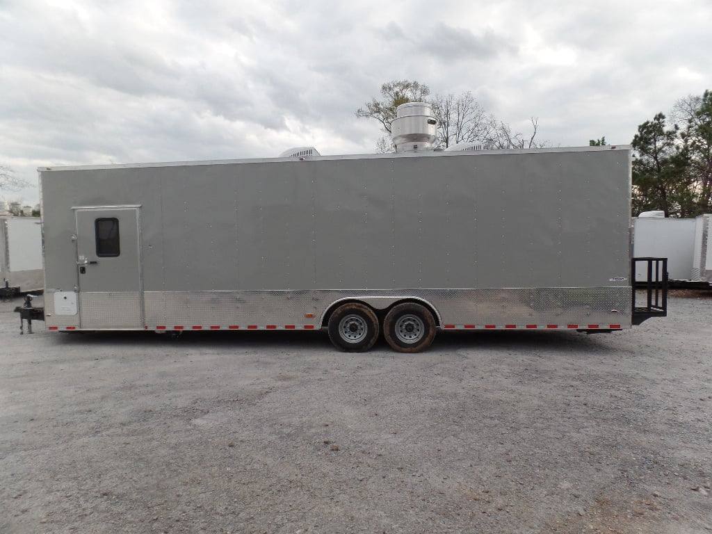 8.5' x 30' Dove Grey Concession Food Event Catering Trailer