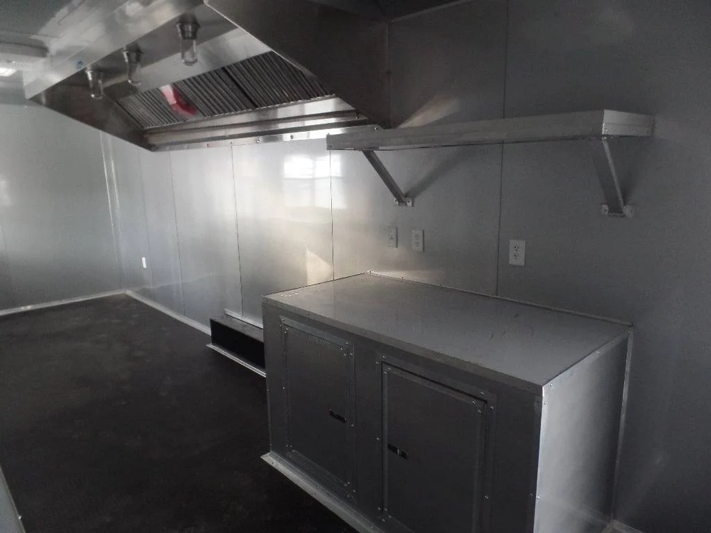 8.5' x 30' Dove Grey Concession Food Event Catering Trailer