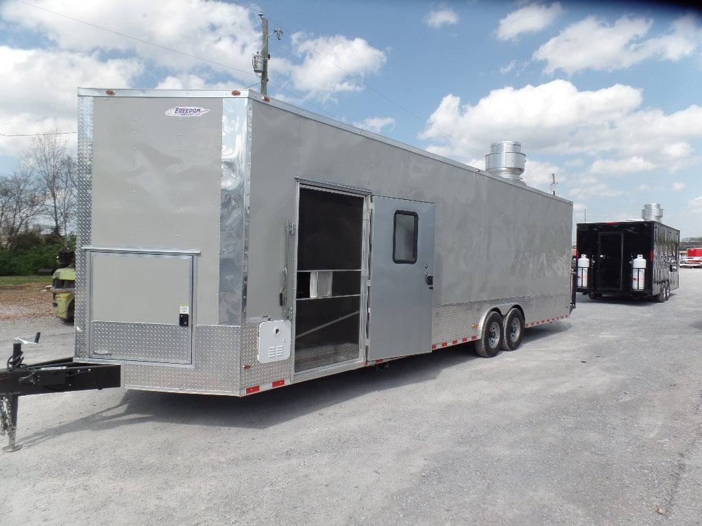 8.5' x 30' Dove Grey Concession Food Event Catering Trailer