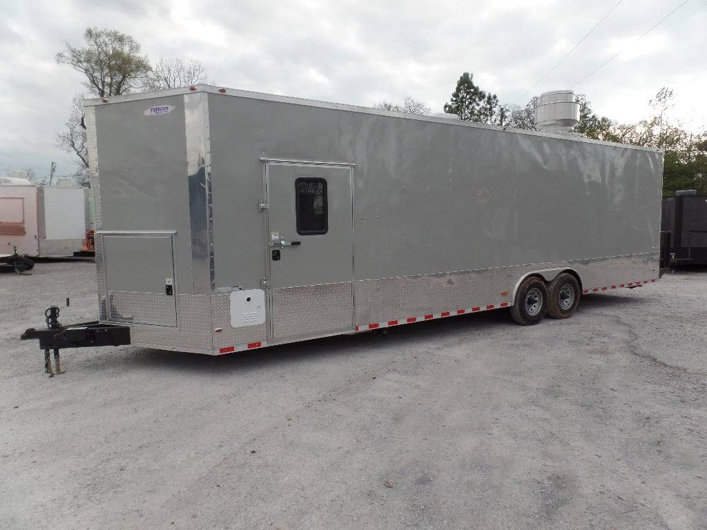 8.5' x 30' Dove Grey Concession Food Event Catering Trailer
