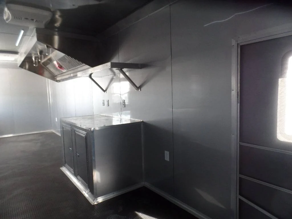 8.5' x 30' Dove Grey Concession Food Event Catering Trailer