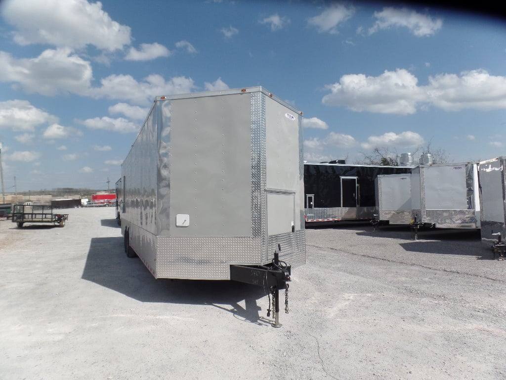 8.5' x 30' Dove Grey Concession Food Event Catering Trailer