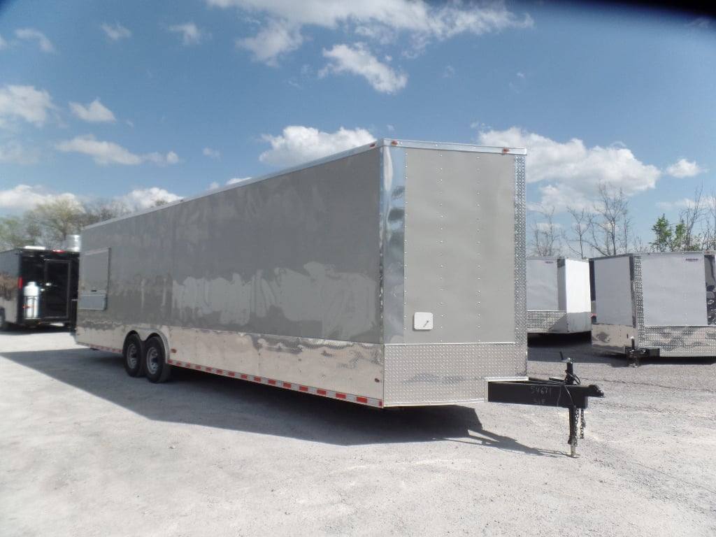 8.5' x 30' Dove Grey Concession Food Event Catering Trailer