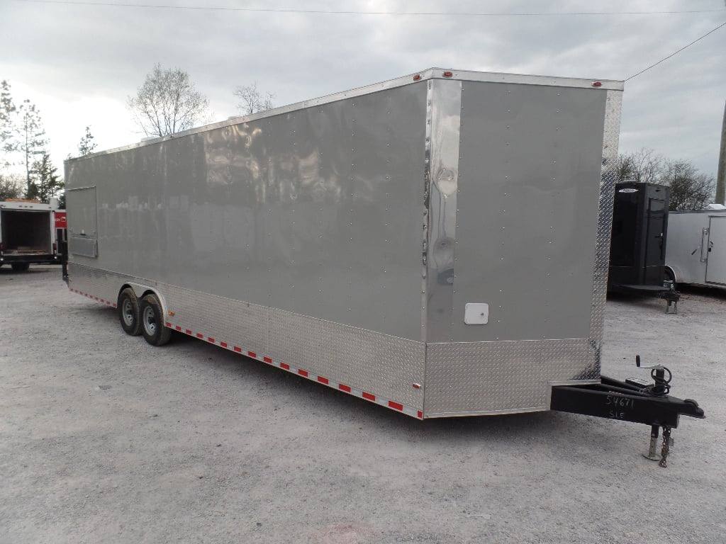 8.5' x 30' Dove Grey Concession Food Event Catering Trailer