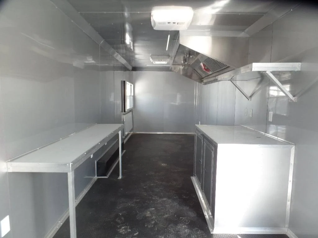 8.5' x 30' Dove Grey Concession Food Event Catering Trailer