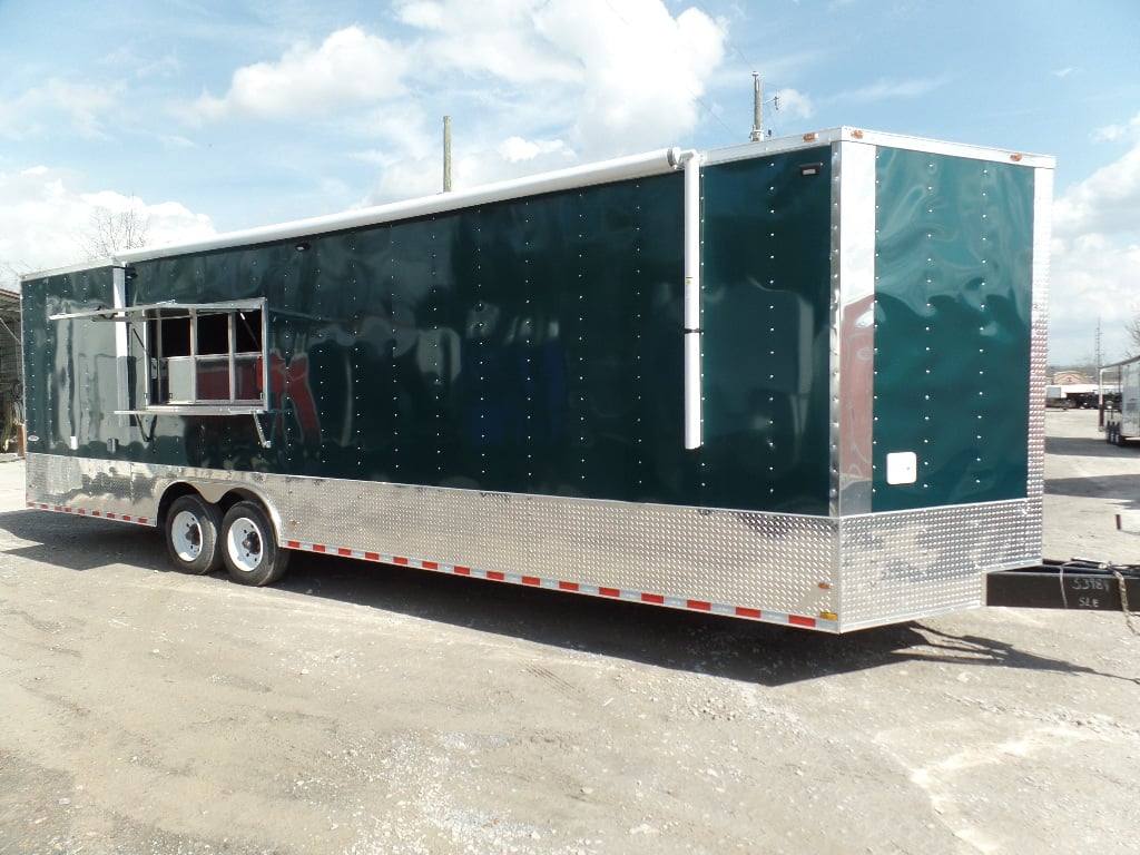 907-8.5-x-30-food-catering-event-emerald-green-concession-trailer-1.jpg 8.5' x 30' Food Catering Event Emerald Green Concession Trailer