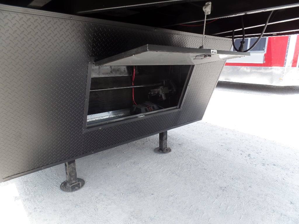 8.5' x 30' Goose-neck Cobalt Blue BBQ Food Concession Trailer