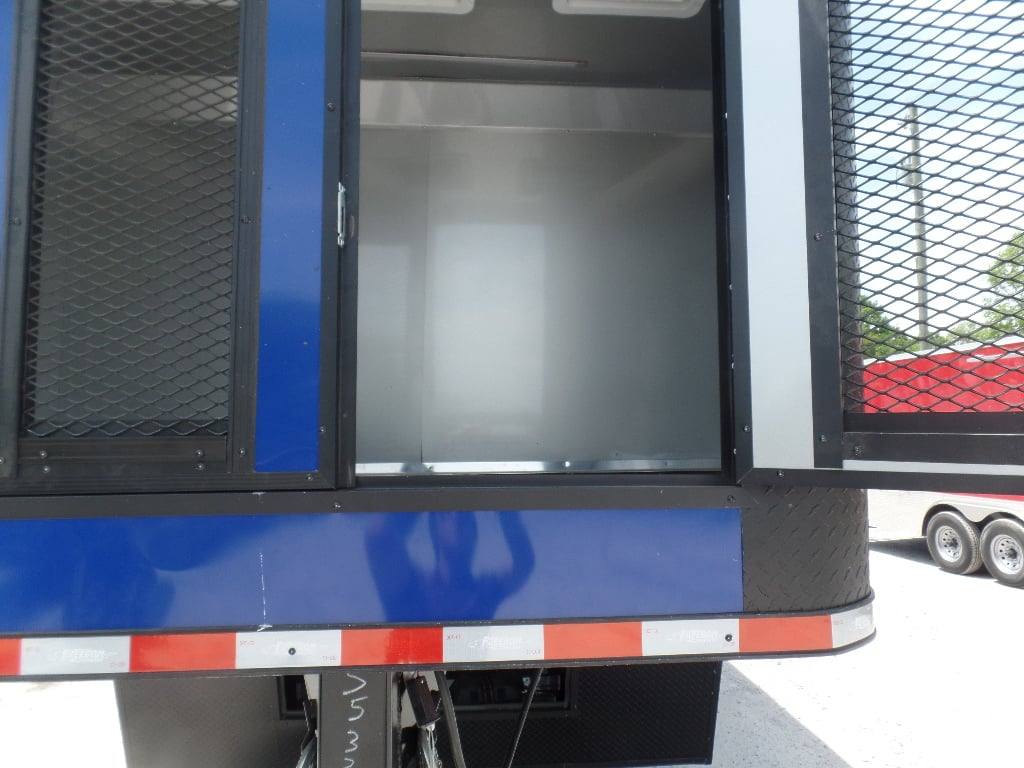8.5' x 30' Goose-neck Cobalt Blue BBQ Food Concession Trailer
