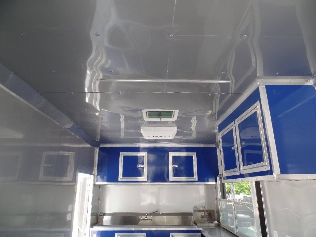 8.5' x 30' Goose-neck Cobalt Blue BBQ Food Concession Trailer