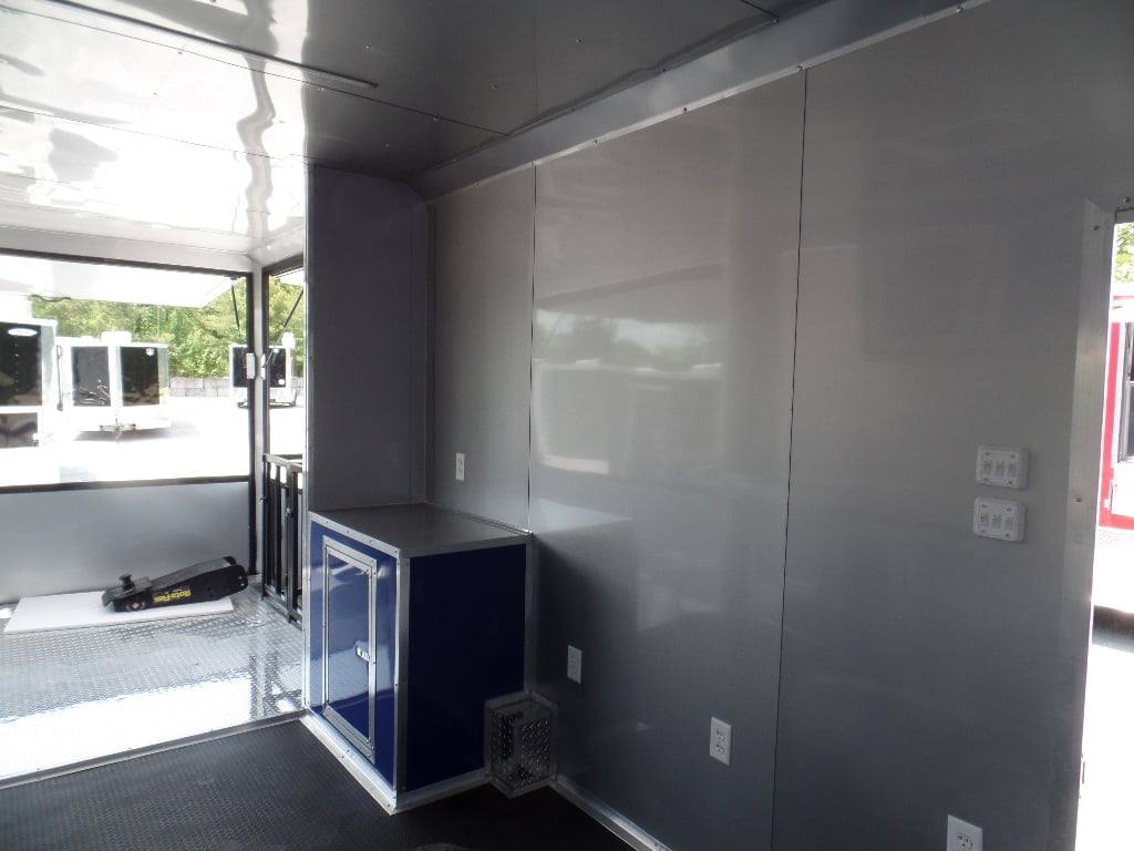 8.5' x 30' Goose-neck Cobalt Blue BBQ Food Concession Trailer