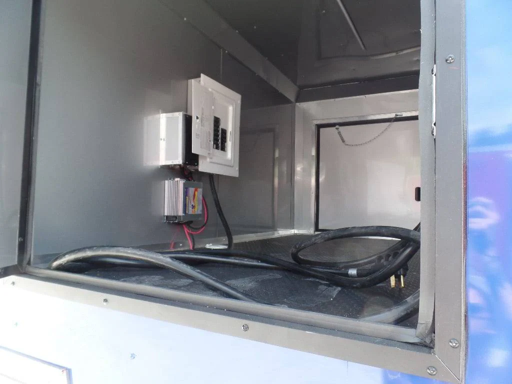 8.5' x 30' Goose-neck Cobalt Blue BBQ Food Concession Trailer