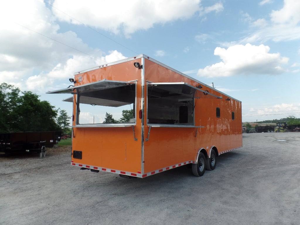 914-8.5-x-30-orange-bar-concession-food-trailer-with-appliances-1.jpg 8.5' x 30' Orange Bar Concession Food Trailer With Appliances