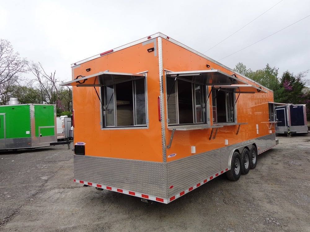 915-8.5-x-30-orange-flat-nose-concession-food-trailer-25.jpg 8.5' x 30' Orange Flat Nose Concession Food Trailer