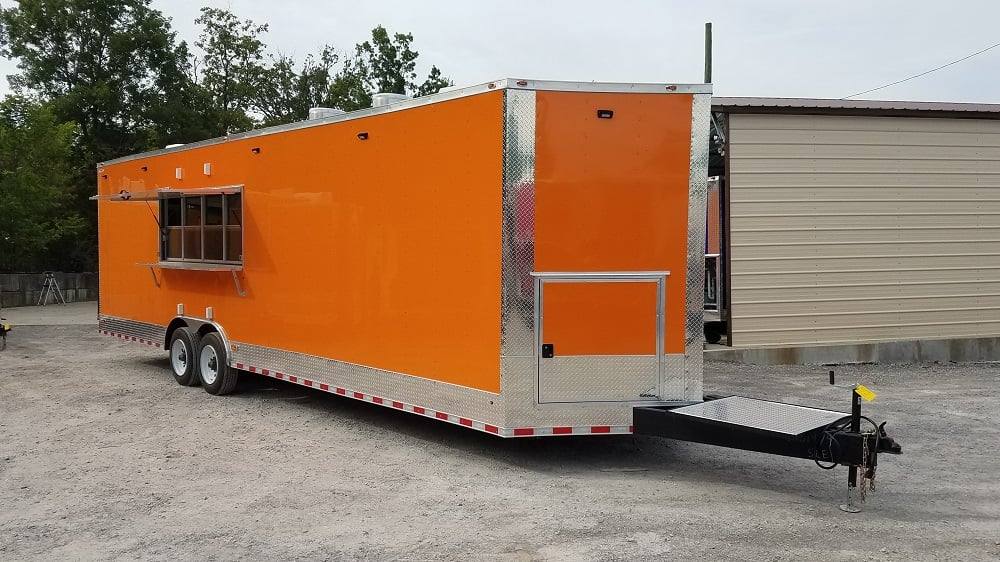 917-8.5-x-30-orange-v-nose-concession-food-event-trailer-16.jpg 8.5' x 30' Orange V-Nose Concession Food Event Trailer