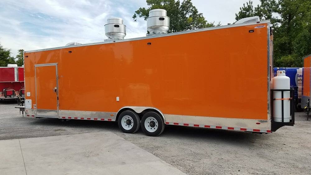 917-8.5-x-30-orange-v-nose-concession-food-event-trailer-23.jpg 8.5' x 30' Orange V-Nose Concession Food Event Trailer