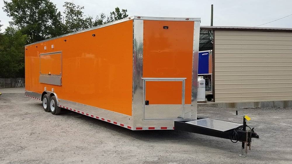917-8.5-x-30-orange-v-nose-concession-food-event-trailer-3.jpg 8.5' x 30' Orange V-Nose Concession Food Event Trailer