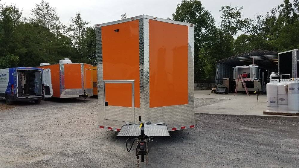 917-8.5-x-30-orange-v-nose-concession-food-event-trailer-4.jpg 8.5' x 30' Orange V-Nose Concession Food Event Trailer