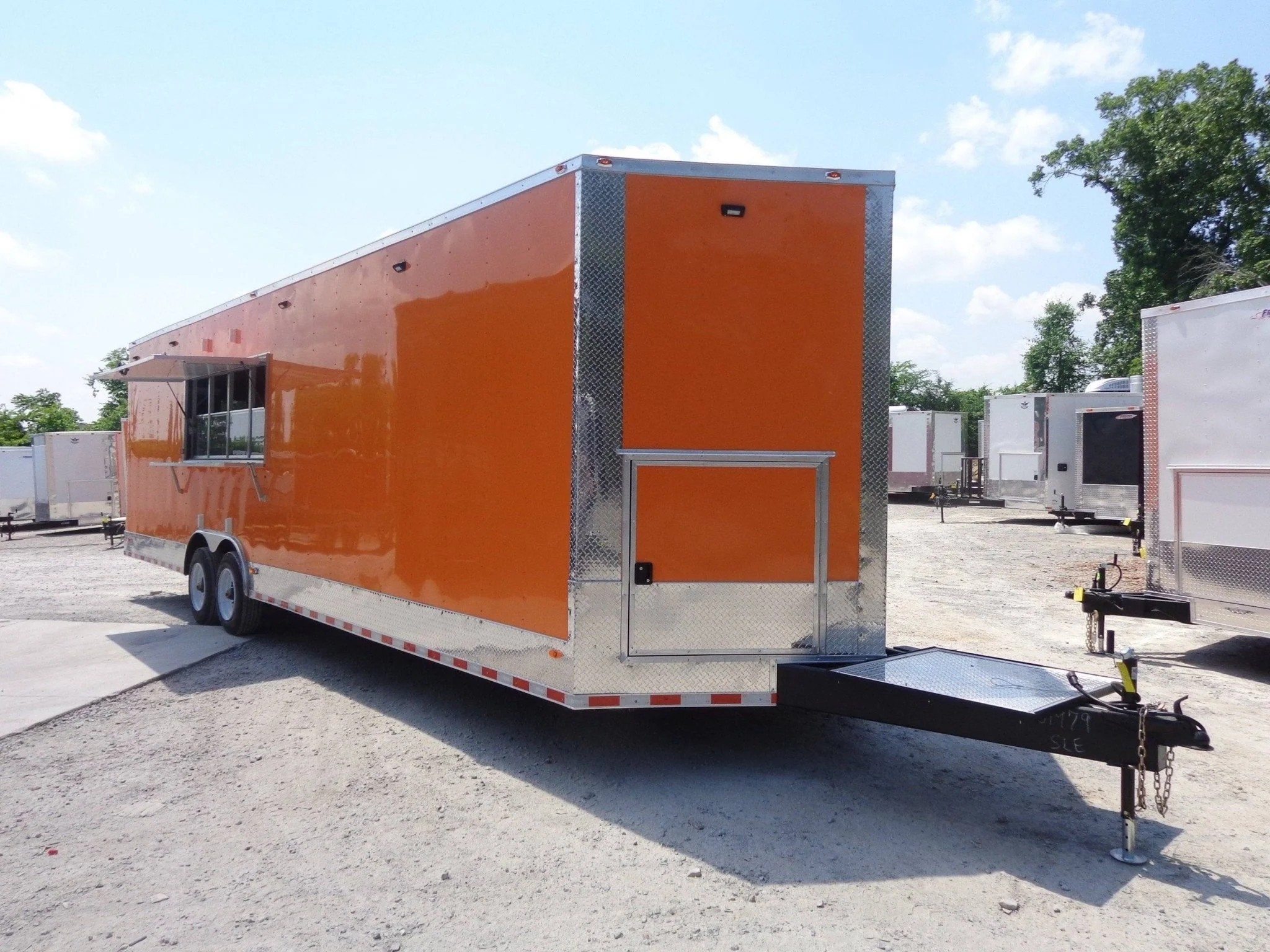 918-8.5-x-30-orange-v-nose-concession-food-trailer-1.webp 8.5' X 30' Orange V-Nose Concession Food Trailer