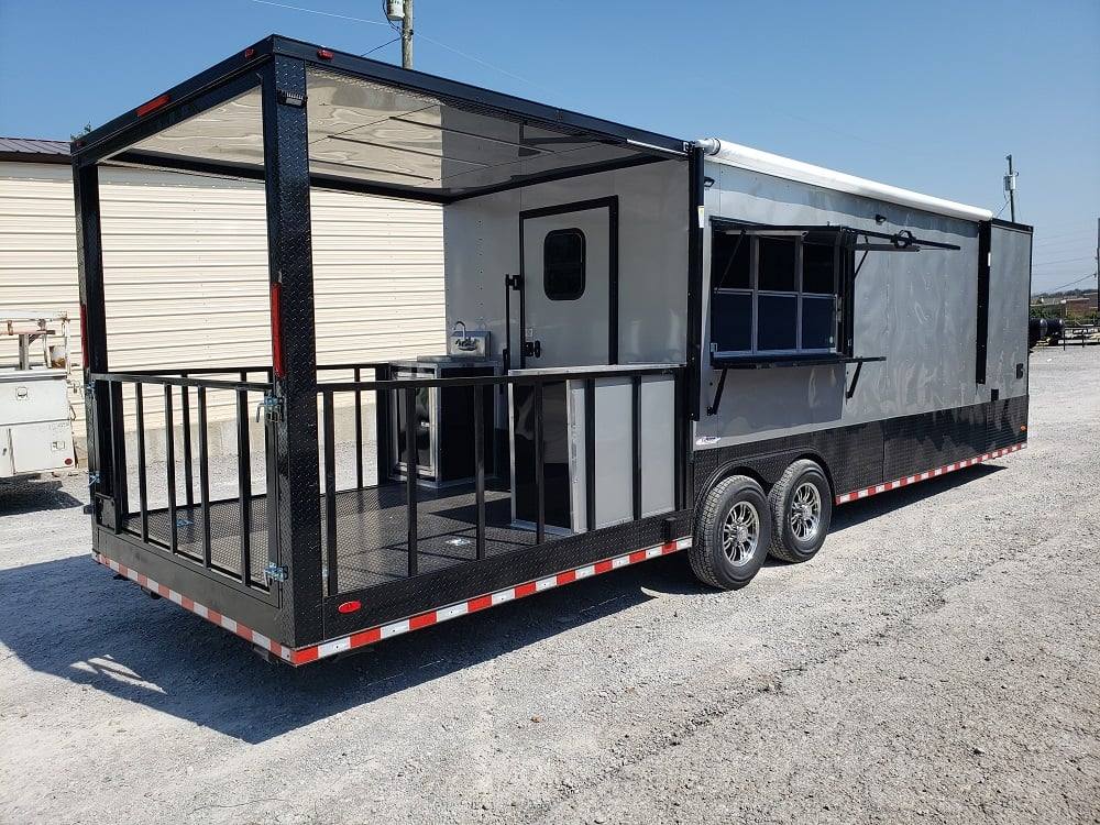 919-8.5-x-30-silver-frost-bbq-concession-food-event-trailer-3.jpg 8.5' X 30' Silver Frost BBQ Concession Food Event Trailer
