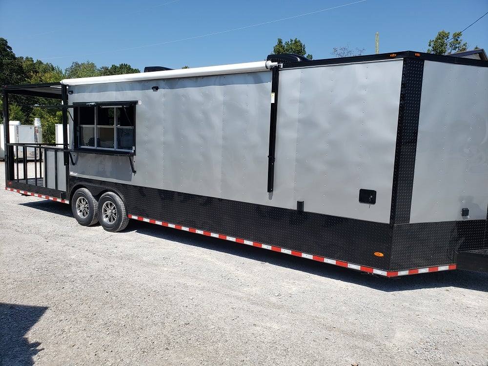 919-8.5-x-30-silver-frost-bbq-concession-food-event-trailer-9.jpg 8.5' X 30' Silver Frost BBQ Concession Food Event Trailer