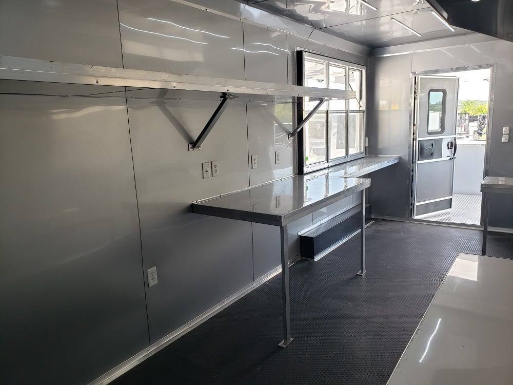 922-8.5-x-30-white-bbq-porch-concession-food-trailer-10.jpg 8.5' x 30' White BBQ Porch Concession Food Trailer