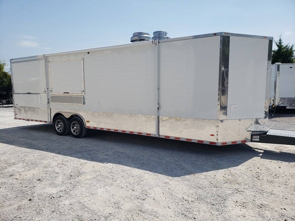 922-8.5-x-30-white-bbq-porch-concession-food-trailer-18.jpg 8.5' x 30' White BBQ Porch Concession Food Trailer