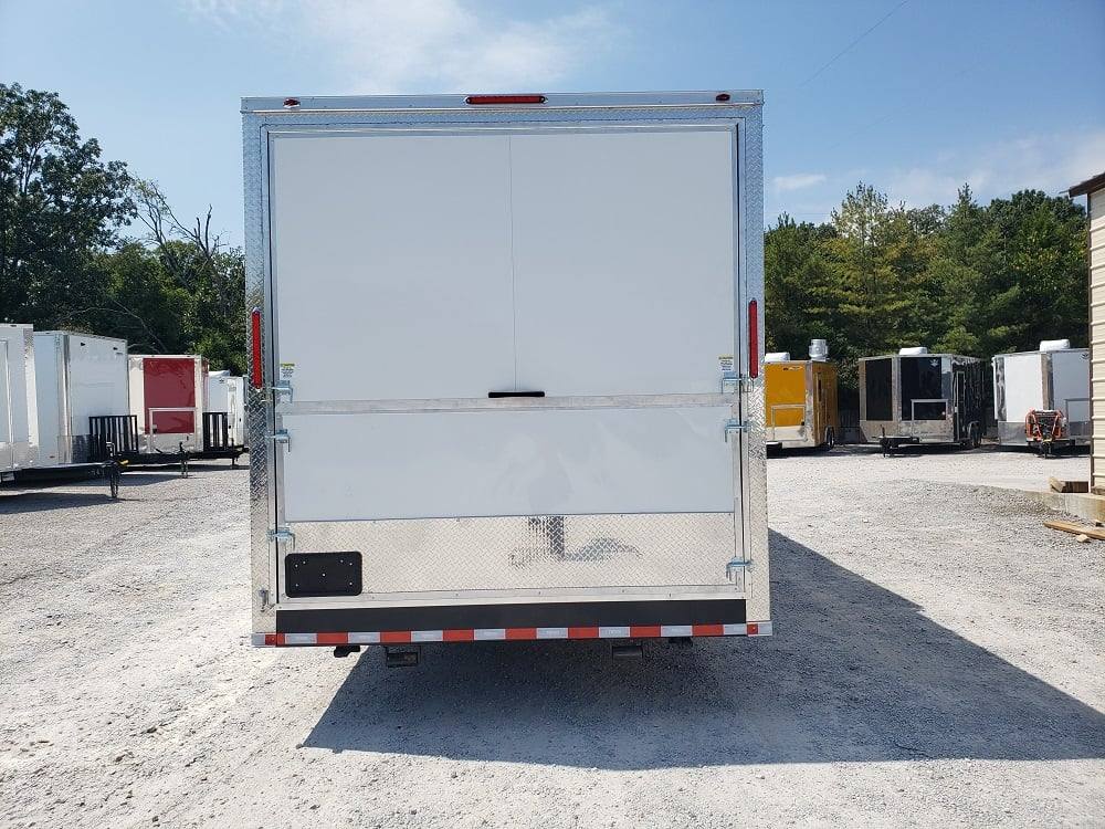 922-8.5-x-30-white-bbq-porch-concession-food-trailer-19.jpg 8.5' x 30' White BBQ Porch Concession Food Trailer