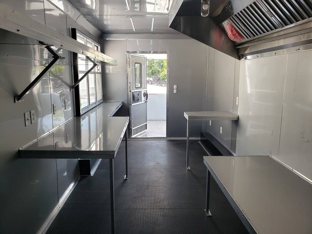922-8.5-x-30-white-bbq-porch-concession-food-trailer-2.jpg 8.5' x 30' White BBQ Porch Concession Food Trailer