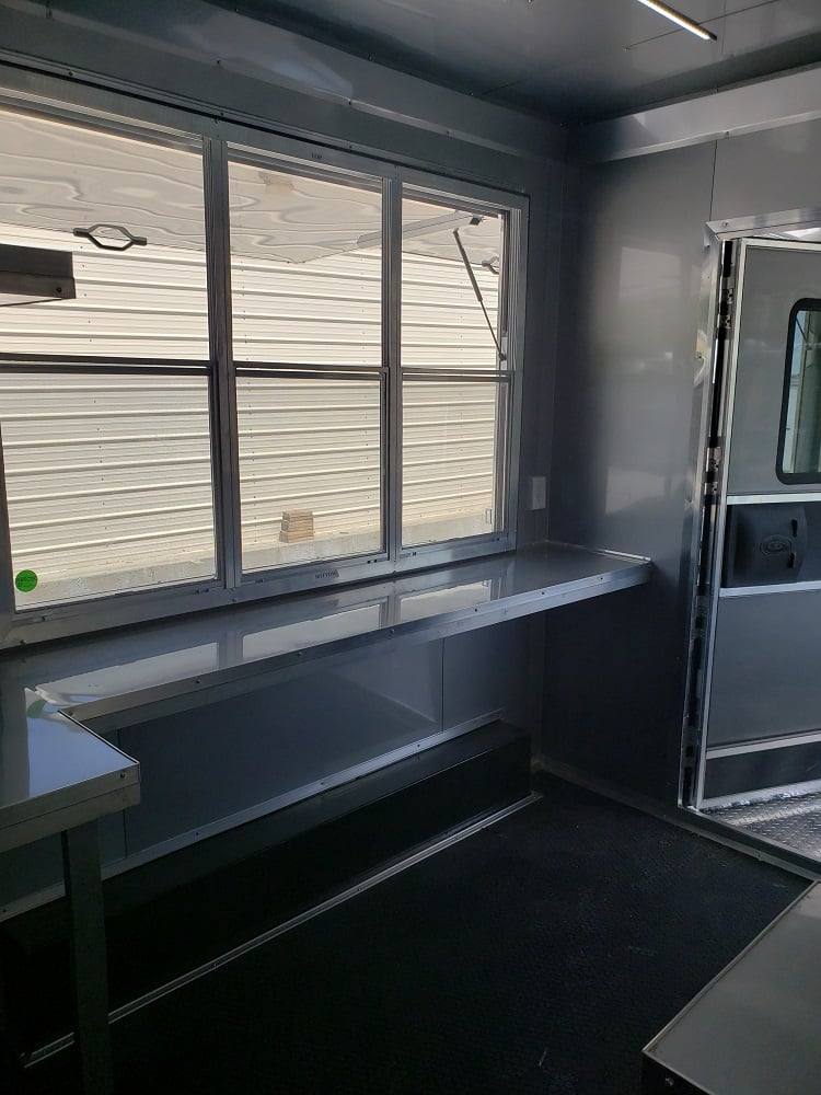 922-8.5-x-30-white-bbq-porch-concession-food-trailer-30.jpg 8.5' x 30' White BBQ Porch Concession Food Trailer