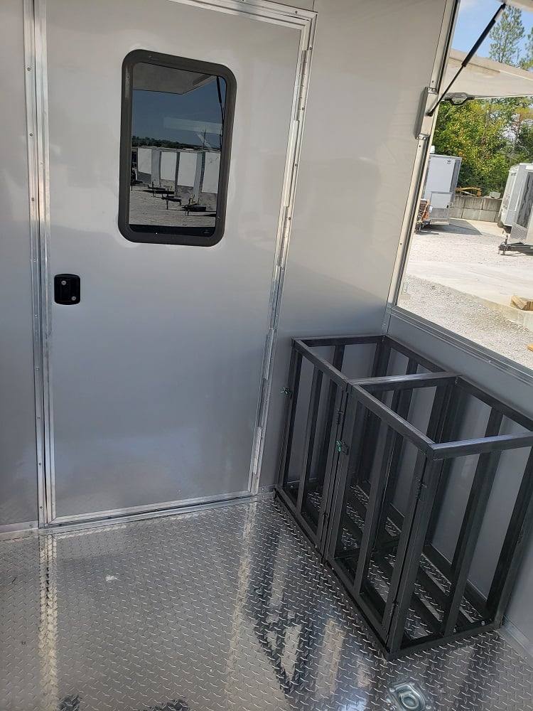 922-8.5-x-30-white-bbq-porch-concession-food-trailer-4.jpg 8.5' x 30' White BBQ Porch Concession Food Trailer