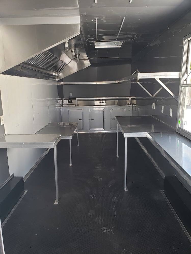 922-8.5-x-30-white-bbq-porch-concession-food-trailer-8.jpg 8.5' x 30' White BBQ Porch Concession Food Trailer
