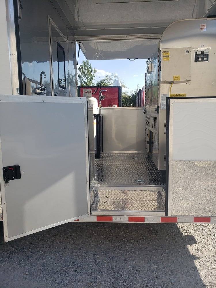 8.5' x 30' White BBQ Porch Concession Food Trailer with Appliances