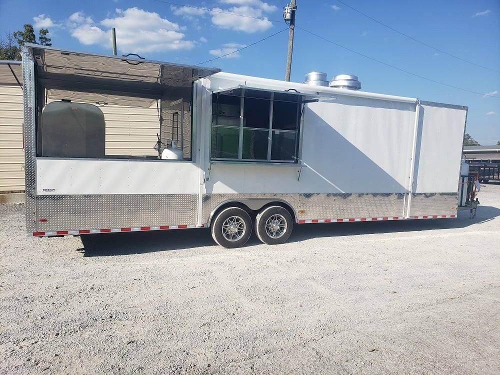 8.5' x 30' White BBQ Porch Concession Food Trailer with Appliances