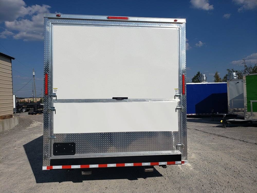 8.5' x 30' White BBQ Porch Concession Food Trailer with Appliances