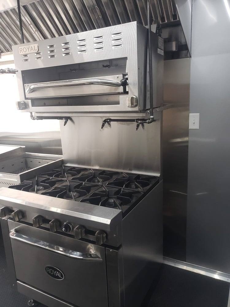 8.5' x 30' White BBQ Porch Concession Food Trailer with Appliances