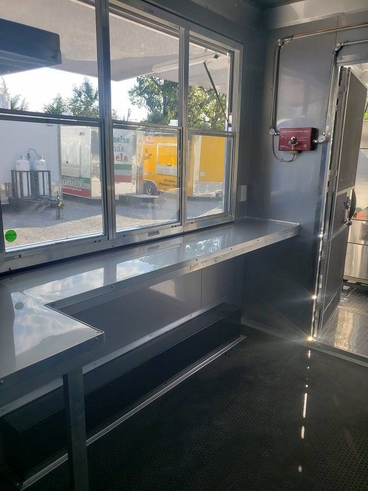 8.5' x 30' White BBQ Porch Concession Food Trailer with Appliances