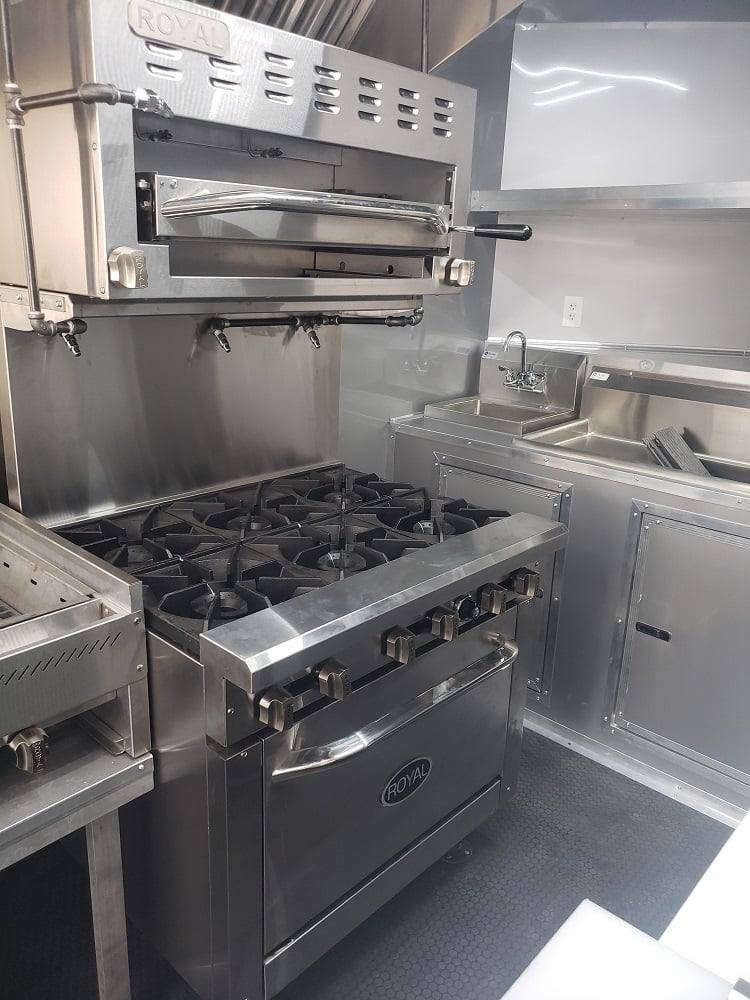8.5' x 30' White BBQ Porch Concession Food Trailer with Appliances